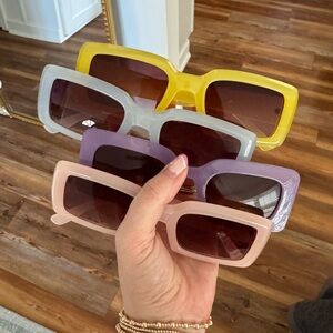 Trendy Rectangular Sunglasses Set